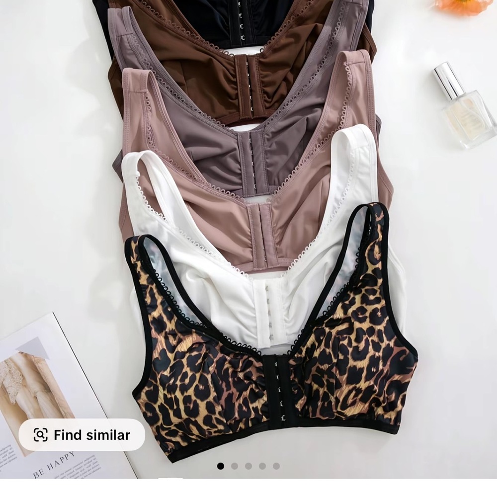 3 random color front clasp bralette